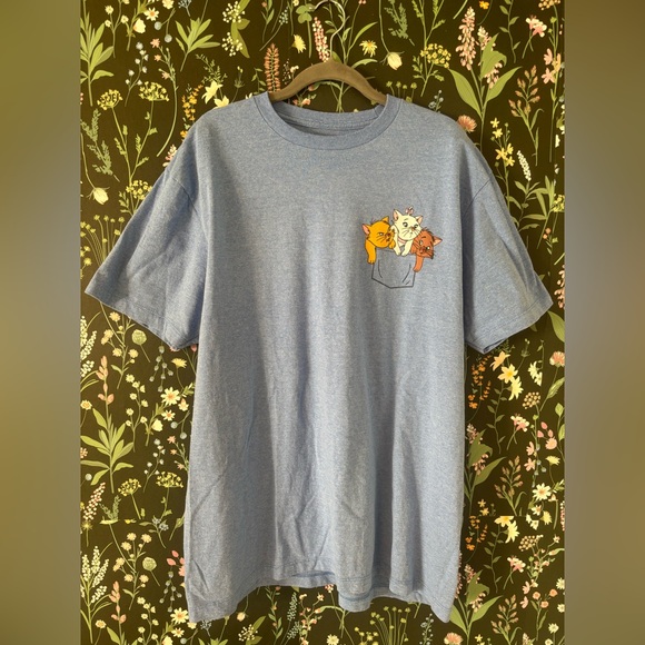 Disney aristocrats cat t shirt size L grey/light blue - Picture 2 of 5